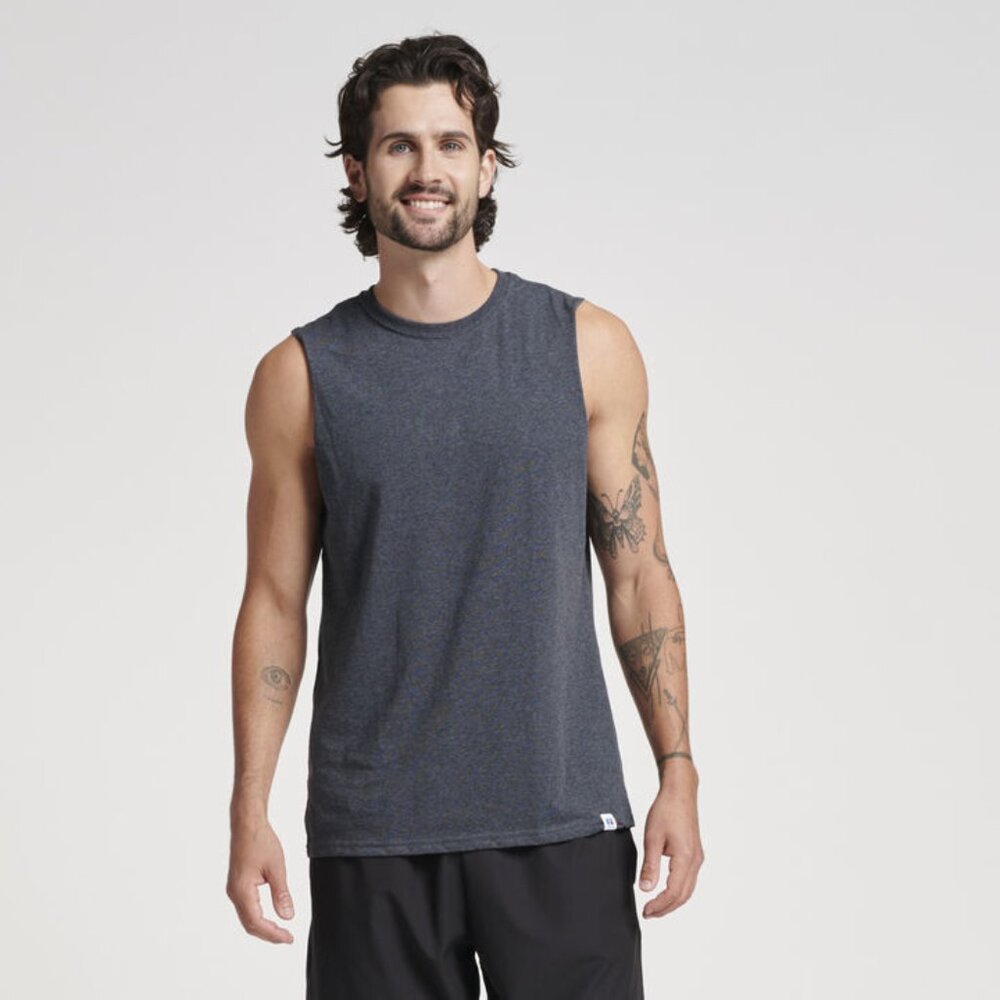Russel athletics grey cotton performance muscle tank sleeveless size XL